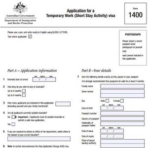 澳大利亚1400表格-临时工作签证