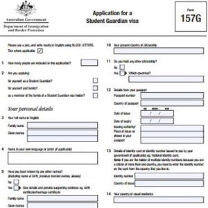157G表格–学生监护人签证申请表